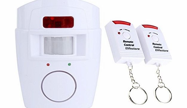 Elifestore Motion Sensor Alarm with 2 pcs Remote Control Home/ Garage/ Shed/ Extra Remote