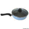 Elite Blue Frying Pan With Glass Lid 24cm