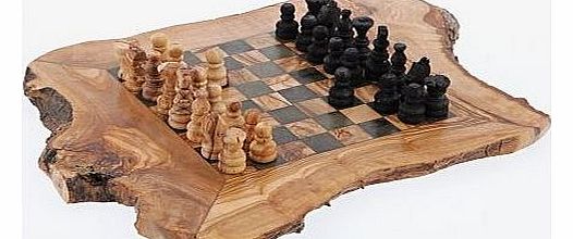 EliteCrafters Olive Wood Chess Set Handmade Rustic - Large