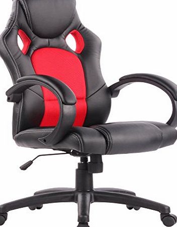 Eliza Tinsley PU Racing Style Gaming Chair - Black/Red