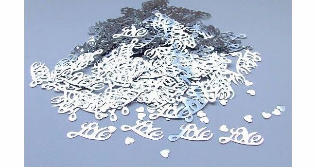 Elizabeth Arden Silver ``Love`` Wedding Confetti Table Decoration
