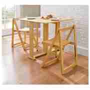 2 Seat Rubberwood Butterfly Set, Natural