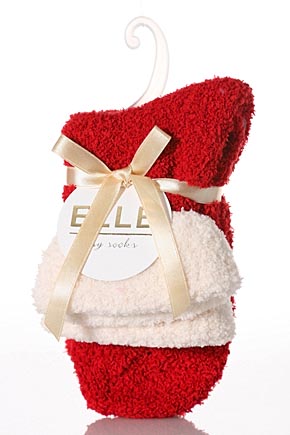 Elle Ladies 1 Pair Elle Cloud Soft Leisure Sock In 6 Colours Red
