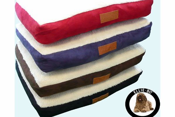Ellie-Bo Dog Bed with Faux Suede and Sheepskin Topping for Dog Cage/ Crate Medium 30-inch Brown