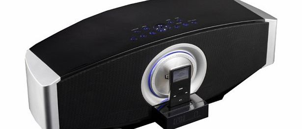 Elonex i22 Virtuoso Sound Bar - Digital Home Cinema Speaker System with Motorised iPod Dock amp; Radio Alarm Clock