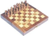 Chess Set wooden, inlaid, shisham 15cm