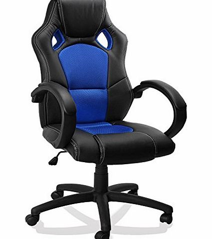 eMarkooz(TM) Swivel desk chair executive office chair Mesh chair ergonomic padded Computer PC Desk chairs adjustable armchair (Blue)