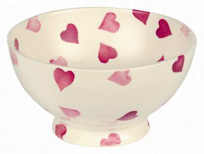 EMMA BRIDGEWATER Pink Hearts French Bowl