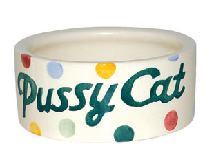 Polka Dot Cat Bowl