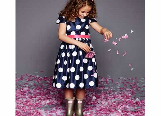 Emma Bunton Girls Navy Spot Print Dress - 2-3