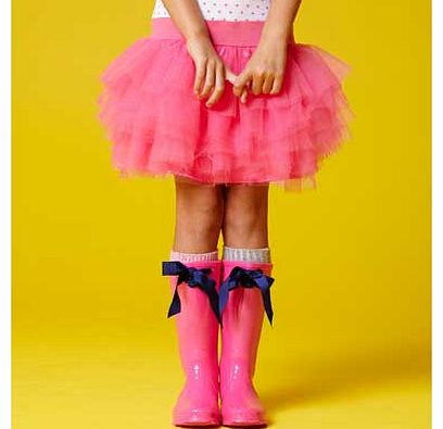 Girls Pink Bow Wellies - Size 11