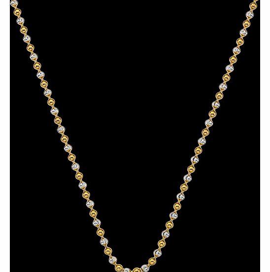Emozioni 30 Inch Silver and Yellow Gold Bead