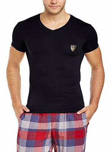 Emporio Armani Intimates Mens X-Mas Stretch Cotton T-Shirt, Black, X-Large