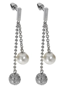 Emporio Armani Ladies Steel and Pearl Earrings