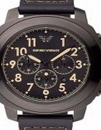 Emporio Armani Mens Delta Black Chronograph Watch