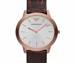 Emporio Armani Mens Dino Pearl and Brown Watch
