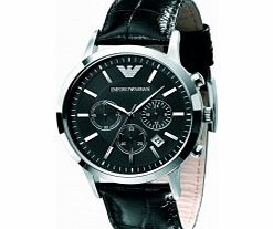 Emporio Armani Mens Renato Black Chronograph Watch