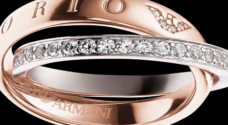 Emporio Armani Rose Gold Plated Crystal Set Ring