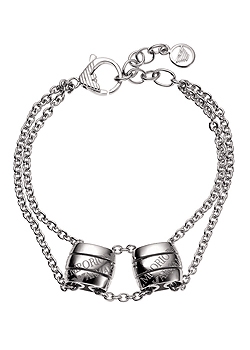 Emporio Armani Silver Striped Bracelet EG2739