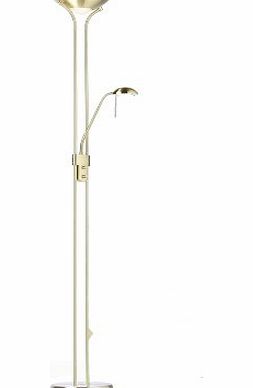 Endon Mother And Child Floor Lamp With A Satin Brass Finish