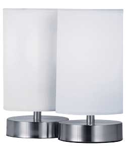 Energy Efficient Pair of White Minster Table Lamps
