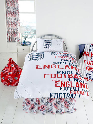 England Football England Duvet Cover and Pillowcase `hite Urban`Design Bedding