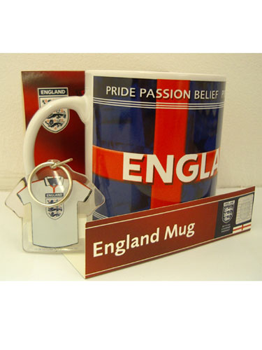 England Football Pride Passion Belief Mug with Free Keyring