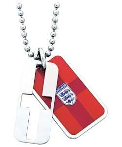 England Gents Stainless Steel Double Dog Tag Pendant