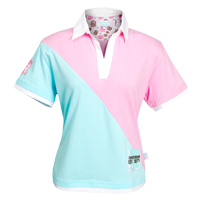 Rugby Diamond Panel T-Shirt - Pink -
