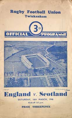 v Scotland - Original programme 1946