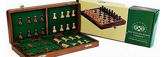 English Chess Company 14 Inch Solid Sissiam Wood Folding Chess Set