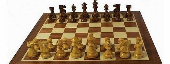 English Chess Company British Staunton Shesham Set with19 Inch Mahogany Chess Board