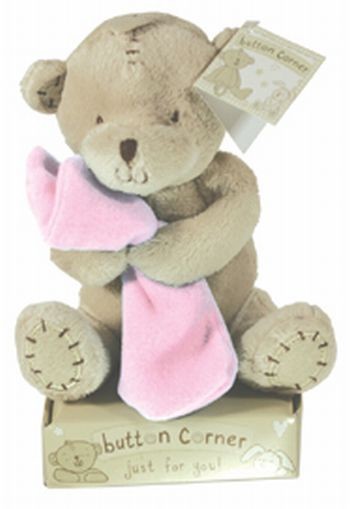 English Pewter Company BUTTON CORNER PINK TEDDY