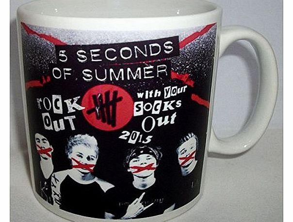 English Pottery 5 Seconds of Summer Rock Out With Your Socks Out 2015 Mug