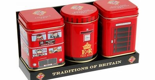 New English Teas Traditions of Britain Mini Tins Gift Pack Loose Tea 70 g (1 Gift Pack - 3 Mini Tins)