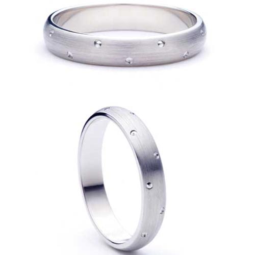 3mm Heavy D Shape Entrelace Wedding Band Ring In 18 Ct White Gold