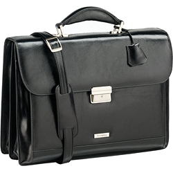 Enzo Rossi Two Gusset Flap over Briefcase in Italian Florence Leather