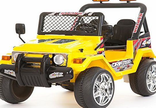 Epic Kids 2 Seater 12v Electric / Battery Ride on Car / Wrangler Style Jeep 4X4 Yellow