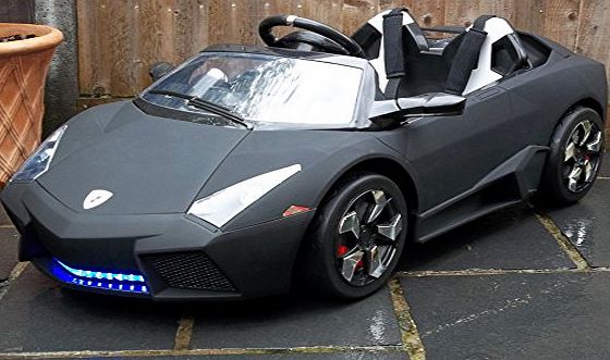 Epic Kids 2 Seater Lamborghini Style Sports Car with Remote Control 12v Electric / Battery Ride on Car - Matt Black Lambo