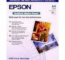 Epson Archival Matte Paper, A4, 210 x 297mm, 192 g/m2, 50 Sheets
