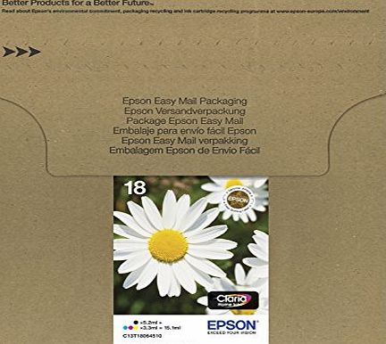Epson Daisy 18 Claria 4 Colours Home Ink Easy Mail Pack Multipack Cartridges
