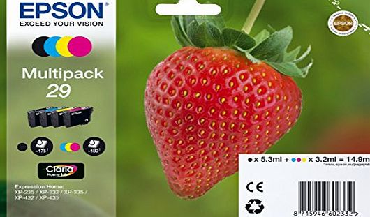 Epson  29 Claria Home Strawberry Ink Cartridge - Black/Cyan/Magenta/Yellow (Multi-Pack)