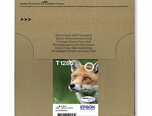 Epson Fox T1285 DURABrite 4 Colours Ultra Ink Easy Mail Pack Multipack Cartridges