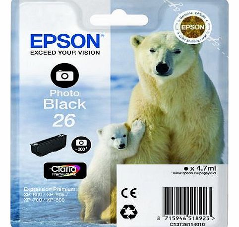 Epson Polar Bear 26 Ink Cartridge - Photo Black
