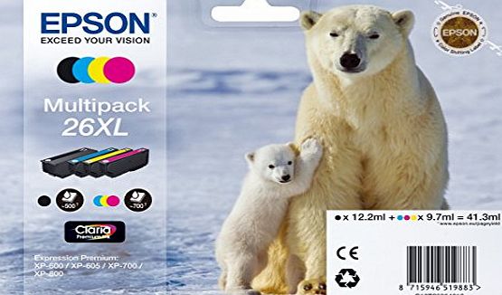Epson Polar Bear 26XL High Capacity Multipack Ink Cartridges - Multi-Coloured