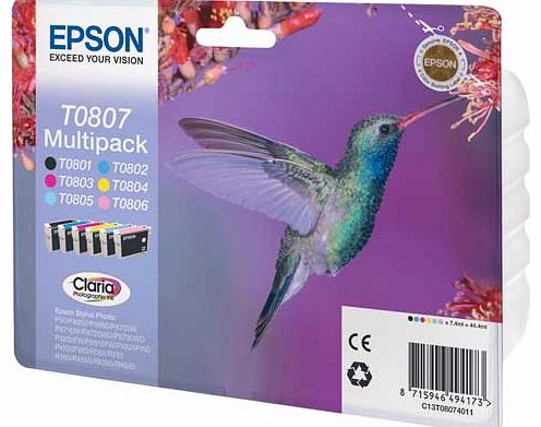 Epson T0807 Hummingbird Standard Ink Cartridge -