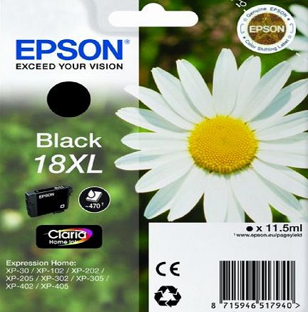 Epson XP30/ 202/ 302/ 405 11.5 ml Ink Cartridge - XL High Capacity, Black