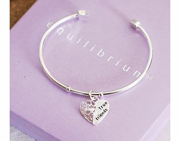 Equilibrium Silver Plated True Friends Bangle