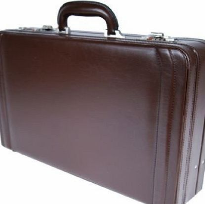 Equity Expandable Quality Leather Look Briefcase Attache Case Business Work Bag