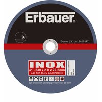 ERBAUER Stainless Steel Cutting Disc 230 x 2 x 22.2mm Pack of 5